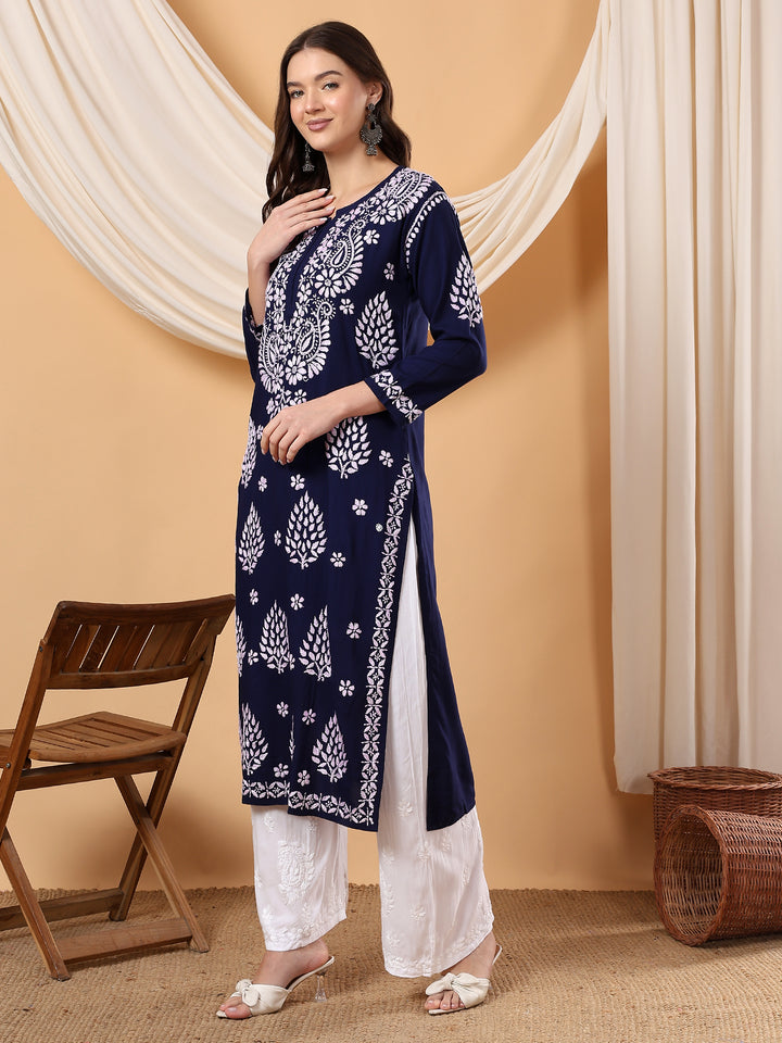 Neha Chikankari Rayon Straight Kurta