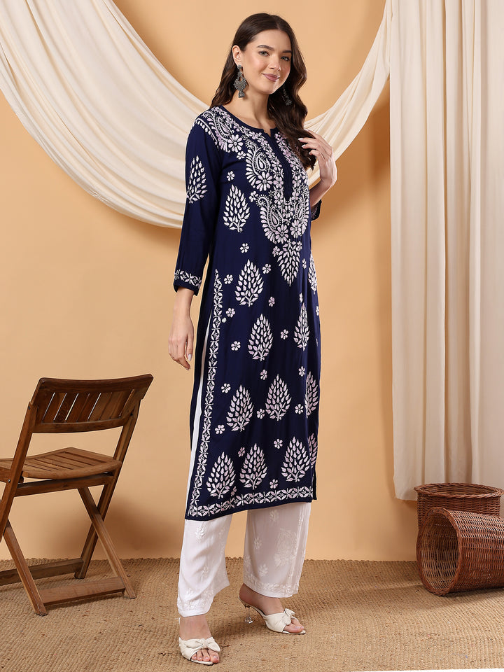 Neha Chikankari Rayon Straight Kurta