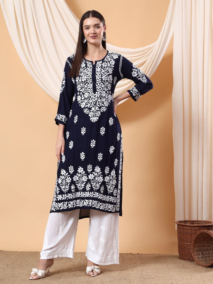 Bhumi Chikankari Premium Modal Straight Kurta