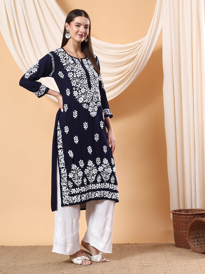 Bhumi Chikankari Premium Modal Straight Kurta