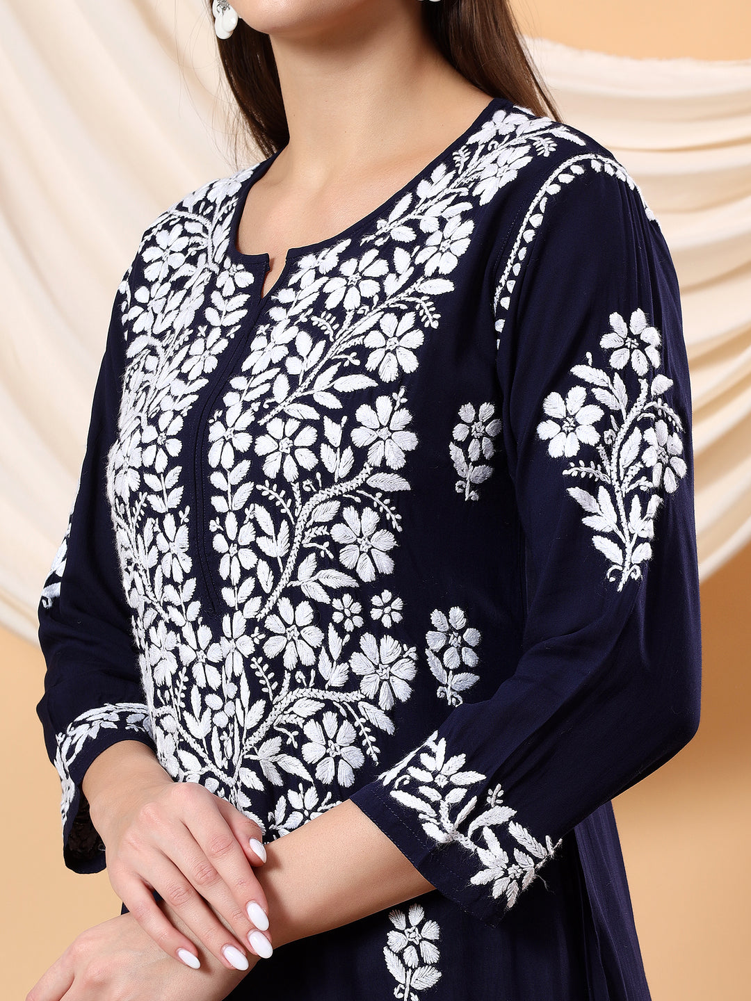 Bhumi Chikankari Premium Modal Straight Kurta