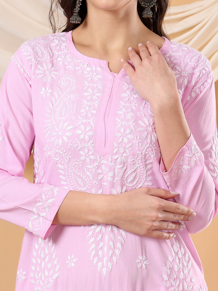 Neha Chikankari Rayon Straight Kurta