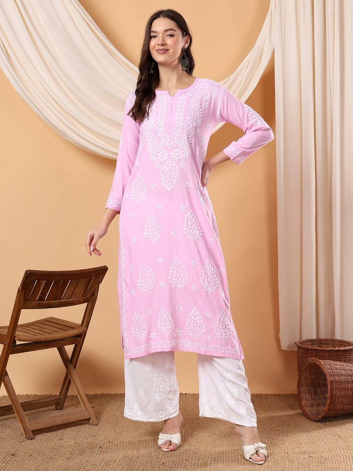 Neha Chikankari Rayon Straight Kurta