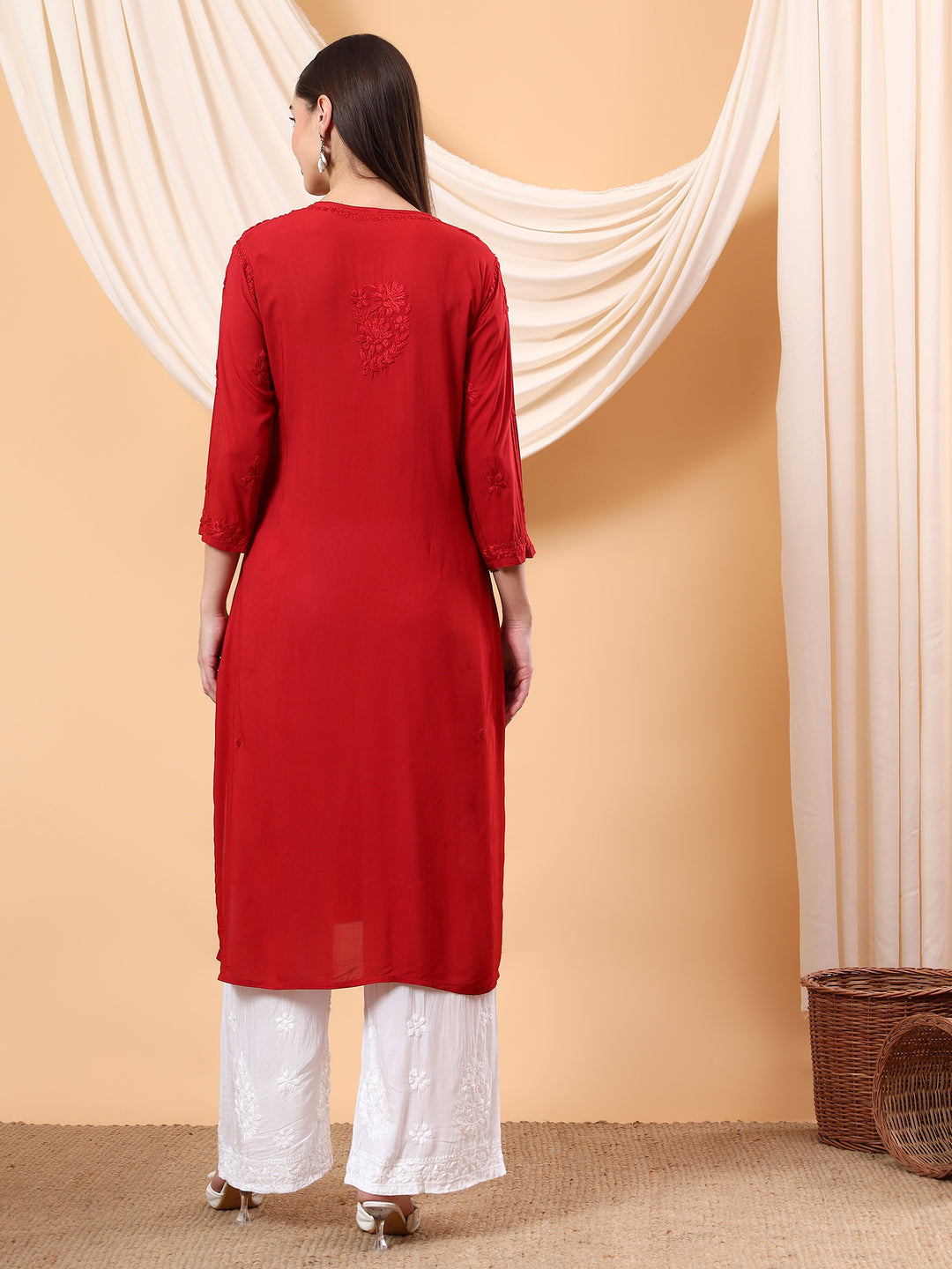 Alina Chikankari Modal Straight Kurta