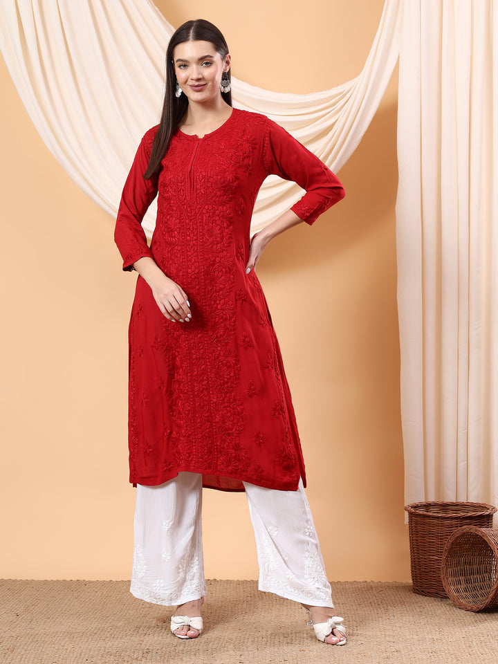 Alina Chikankari Modal Straight Kurta