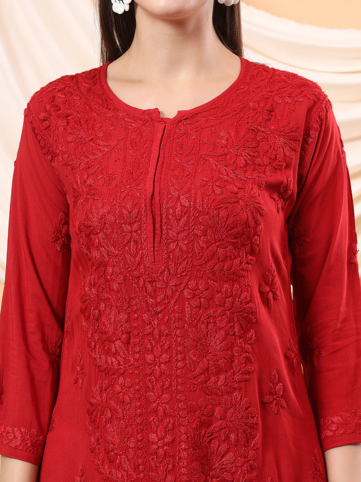 Alina Chikankari Modal Straight Kurta