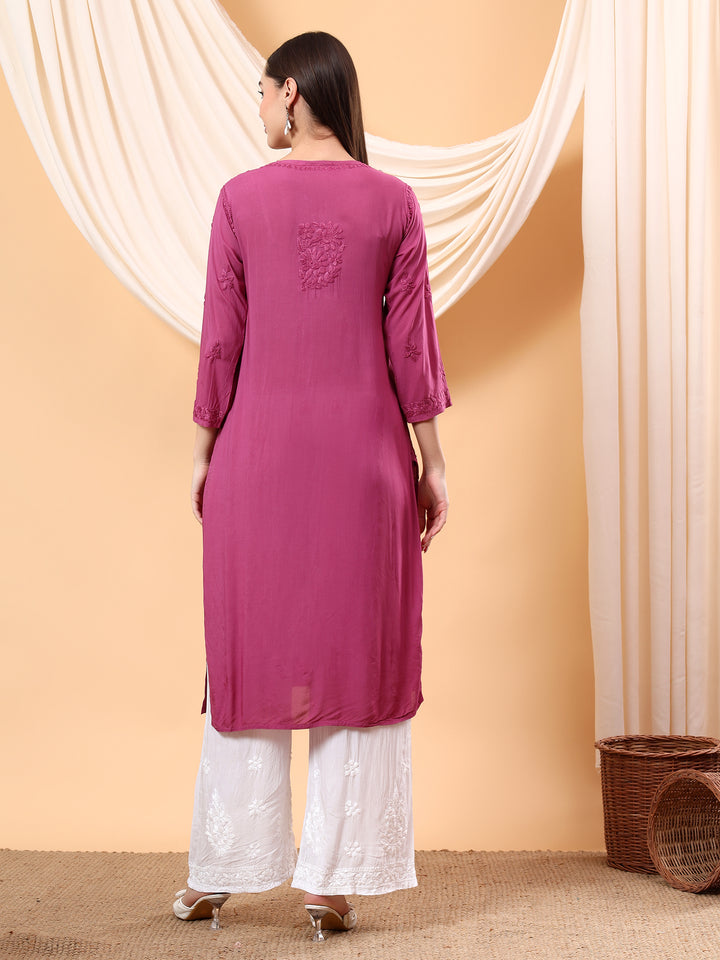 Alina Chikankari Modal Straight Kurta