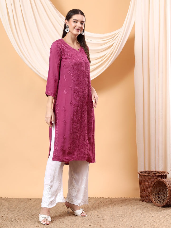 Alina Chikankari Modal Straight Kurta