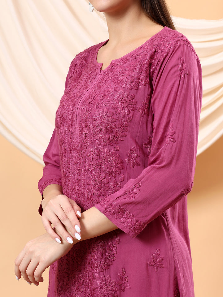 Alina Chikankari Modal Straight Kurta