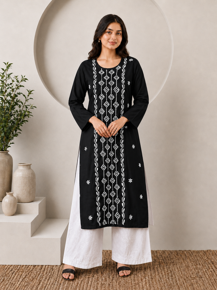 Parul Cotton Chikankari Straight Kurta
