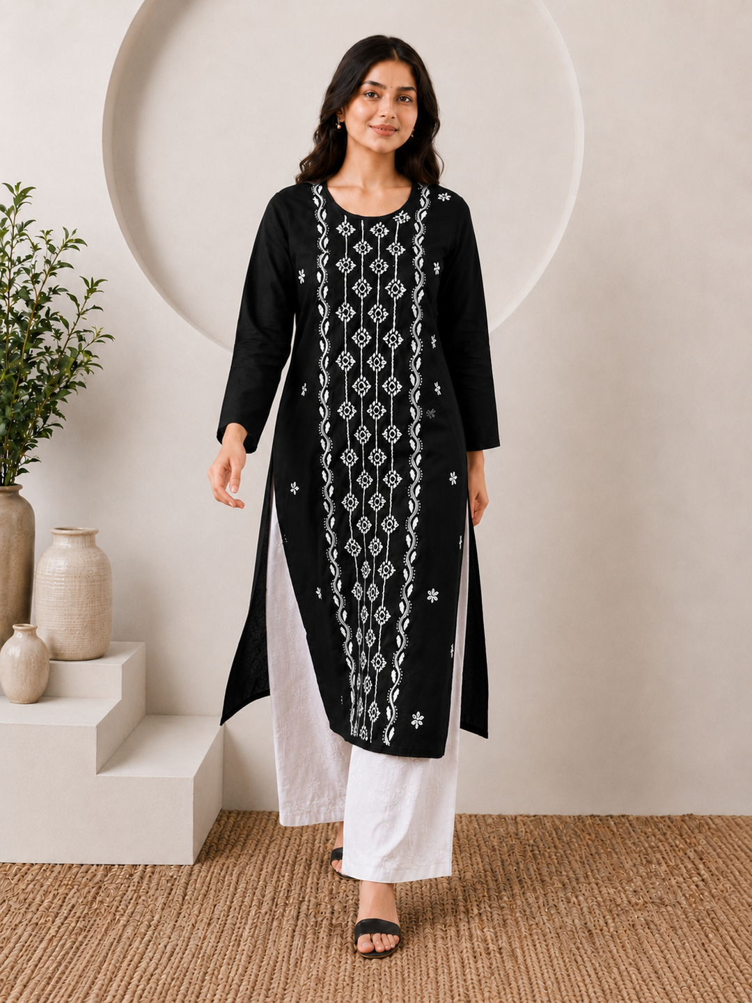 Parul Cotton Chikankari Straight Kurta