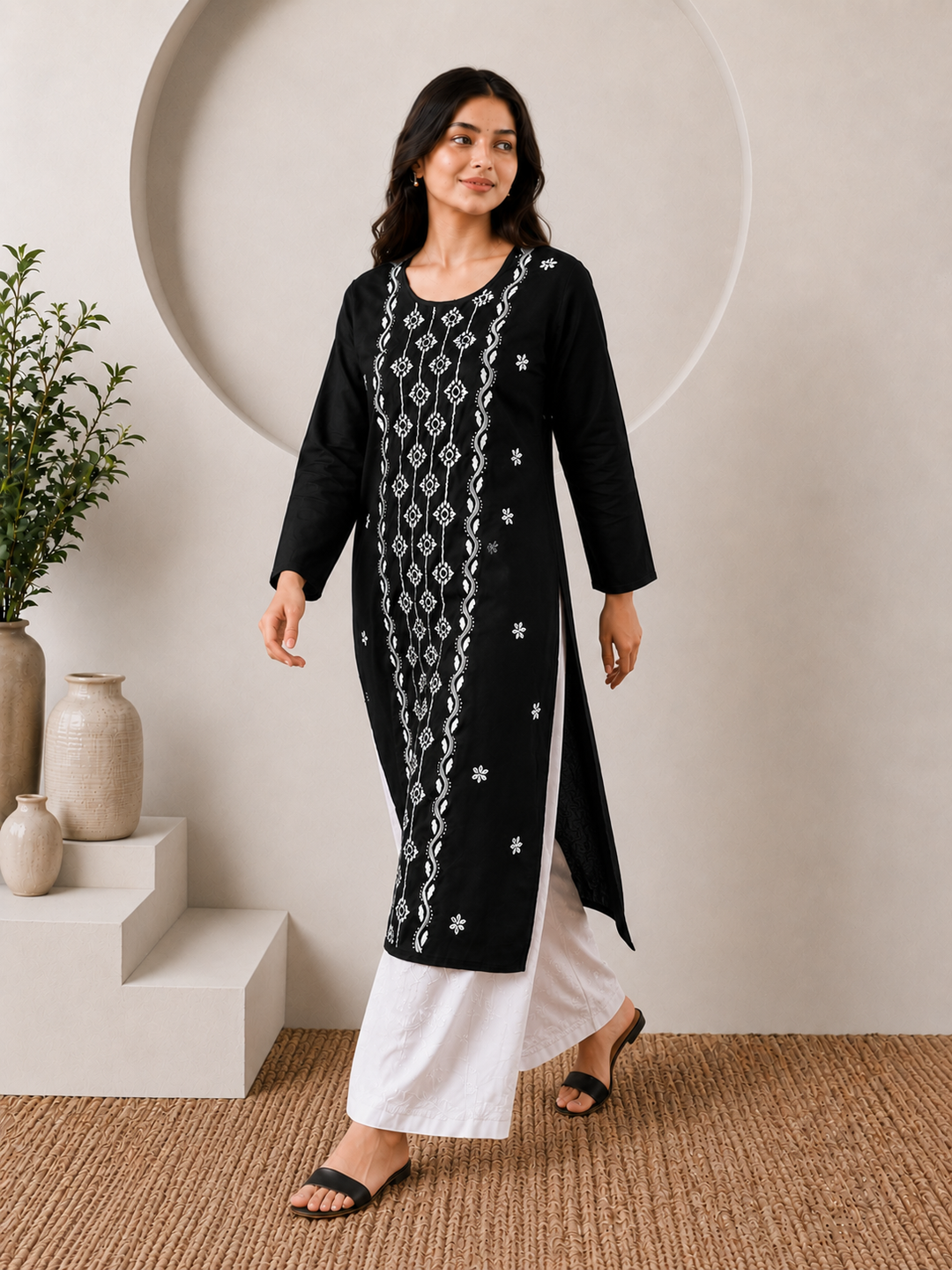 Parul Cotton Chikankari Straight Kurta