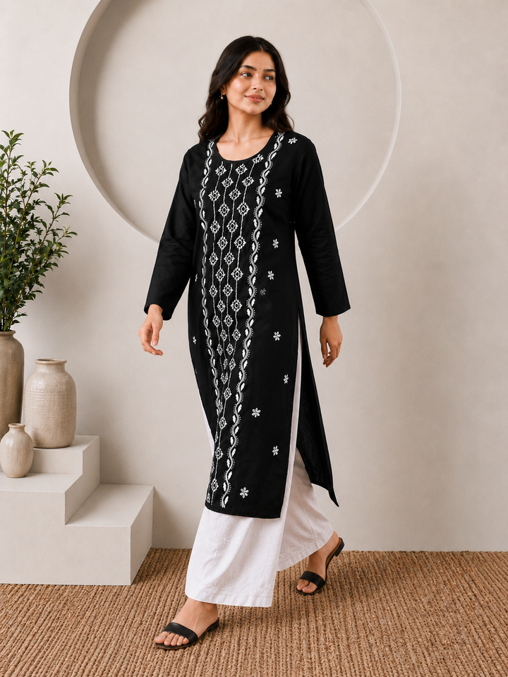 Parul Cotton Chikankari Straight Kurta