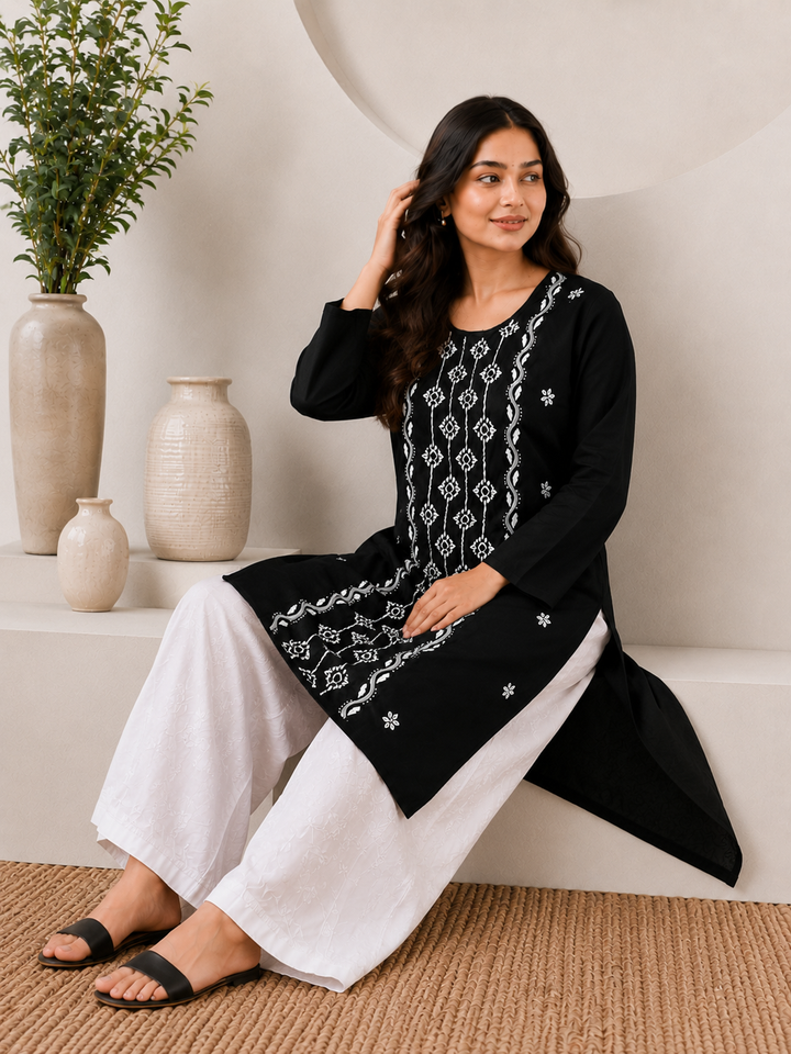 Parul Cotton Chikankari Straight Kurta