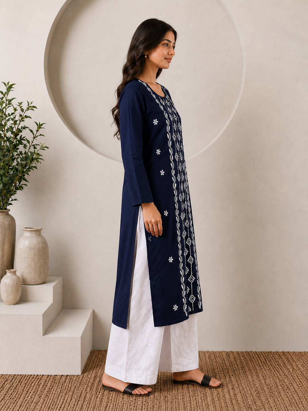 Parul Cotton Chikankari Straight Kurta