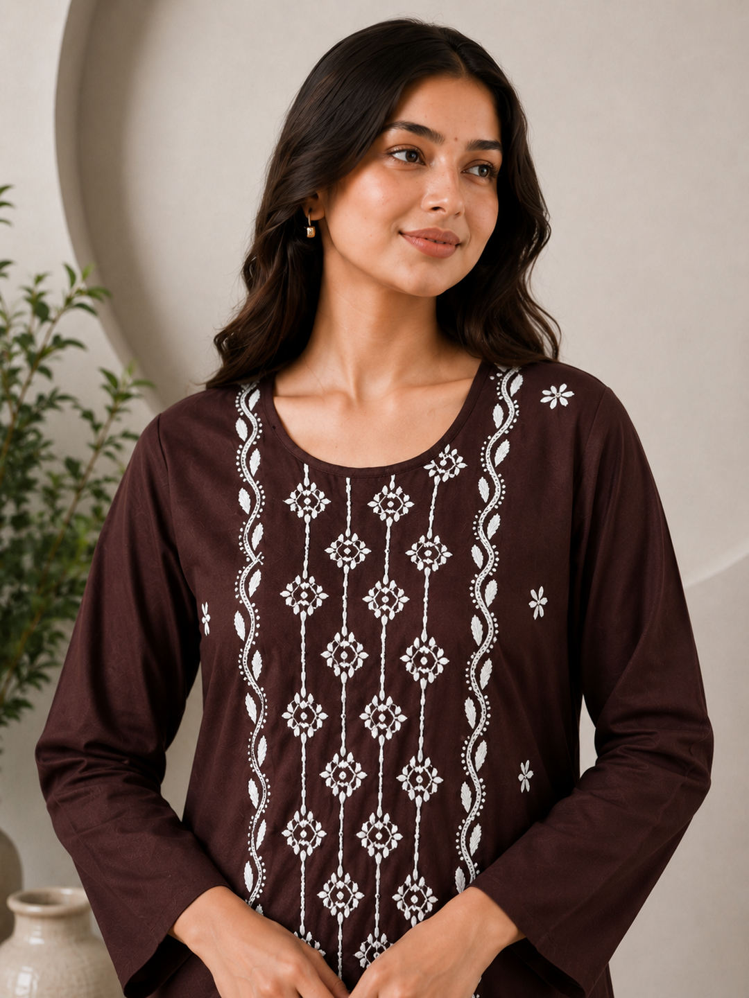 Parul Cotton Chikankari Straight Kurta