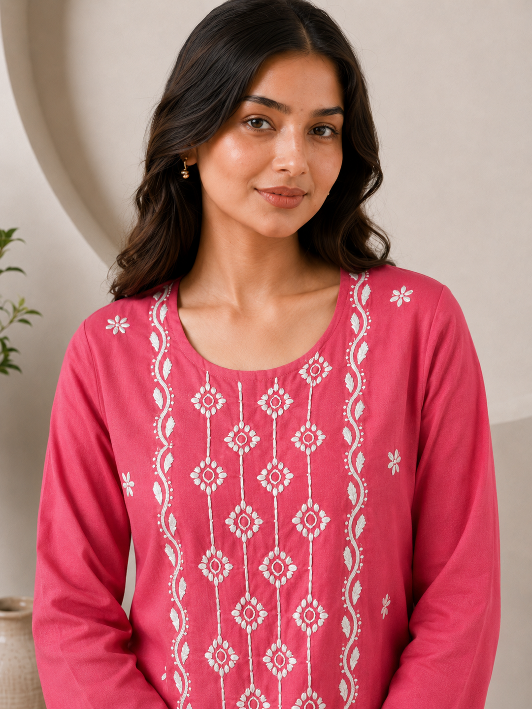 Parul Cotton Chikankari Straight Kurta