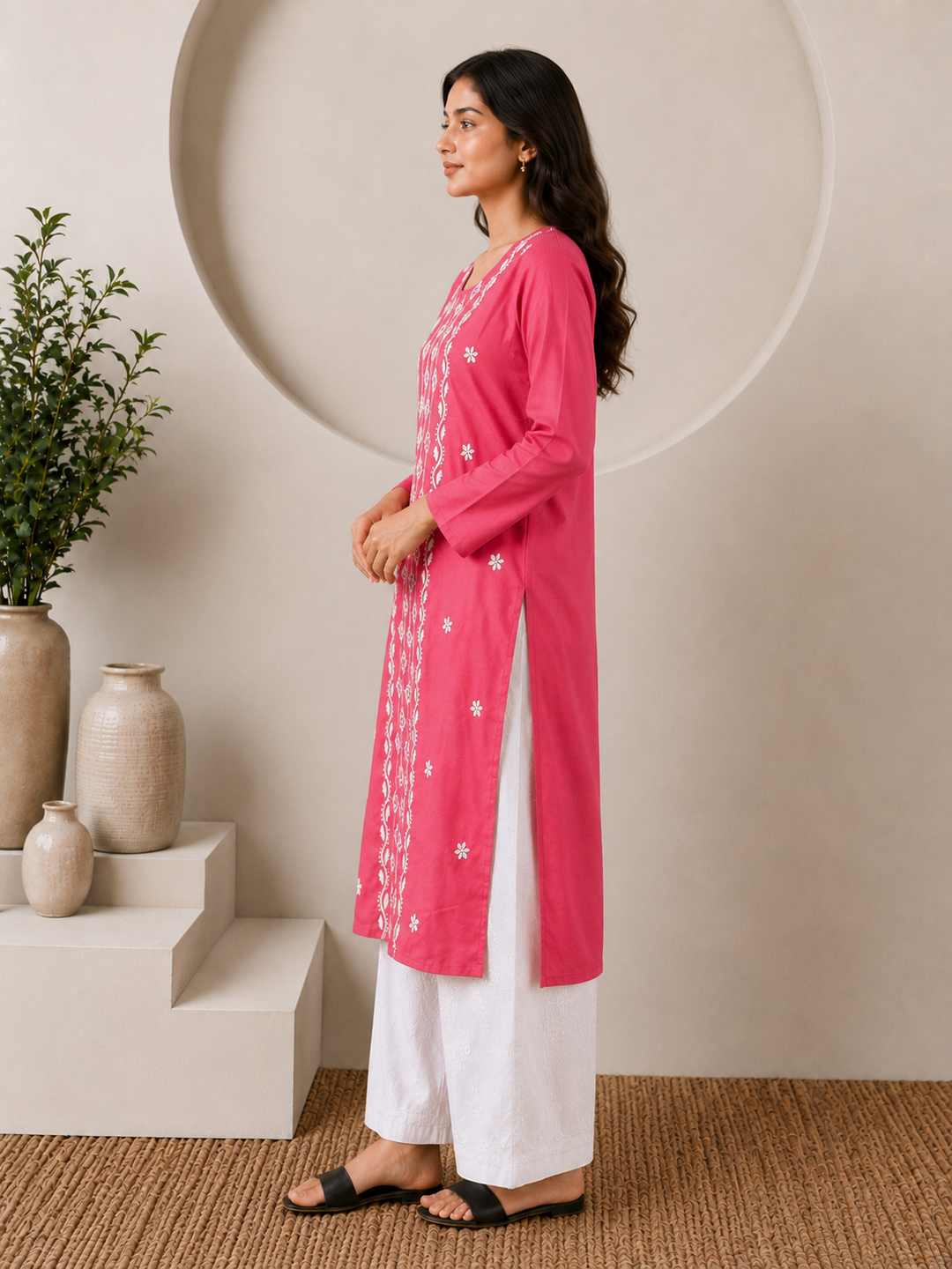 Parul Cotton Chikankari Straight Kurta