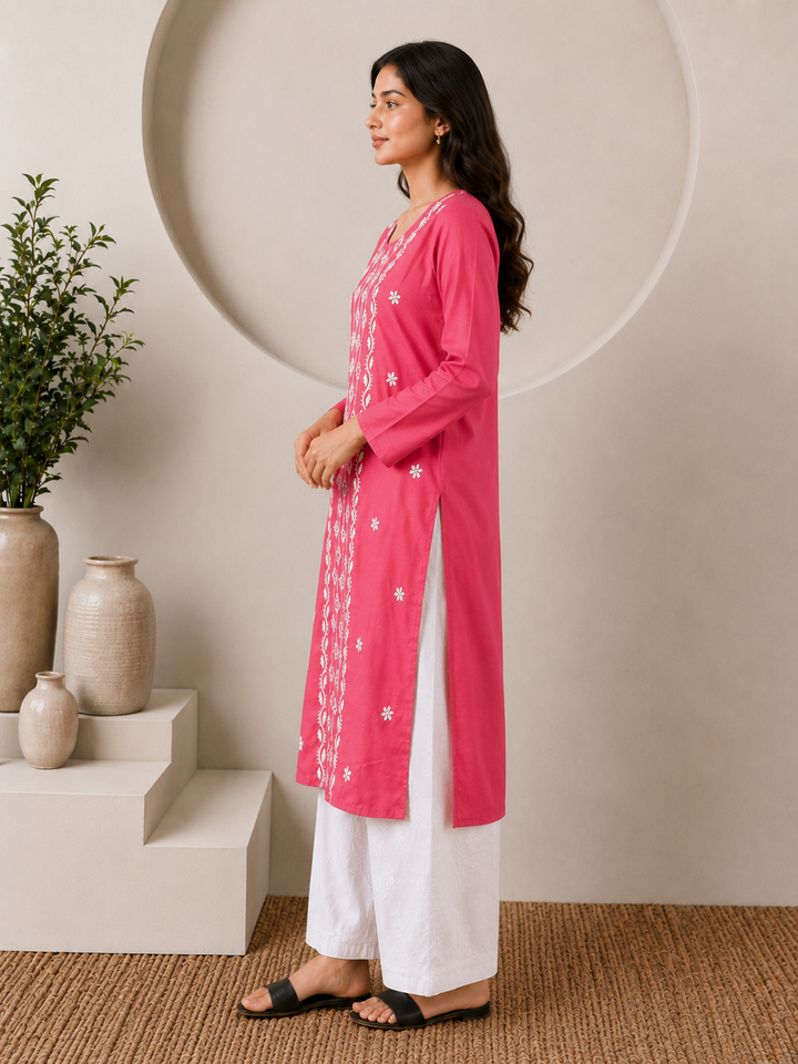 Parul Cotton Chikankari Straight Kurta