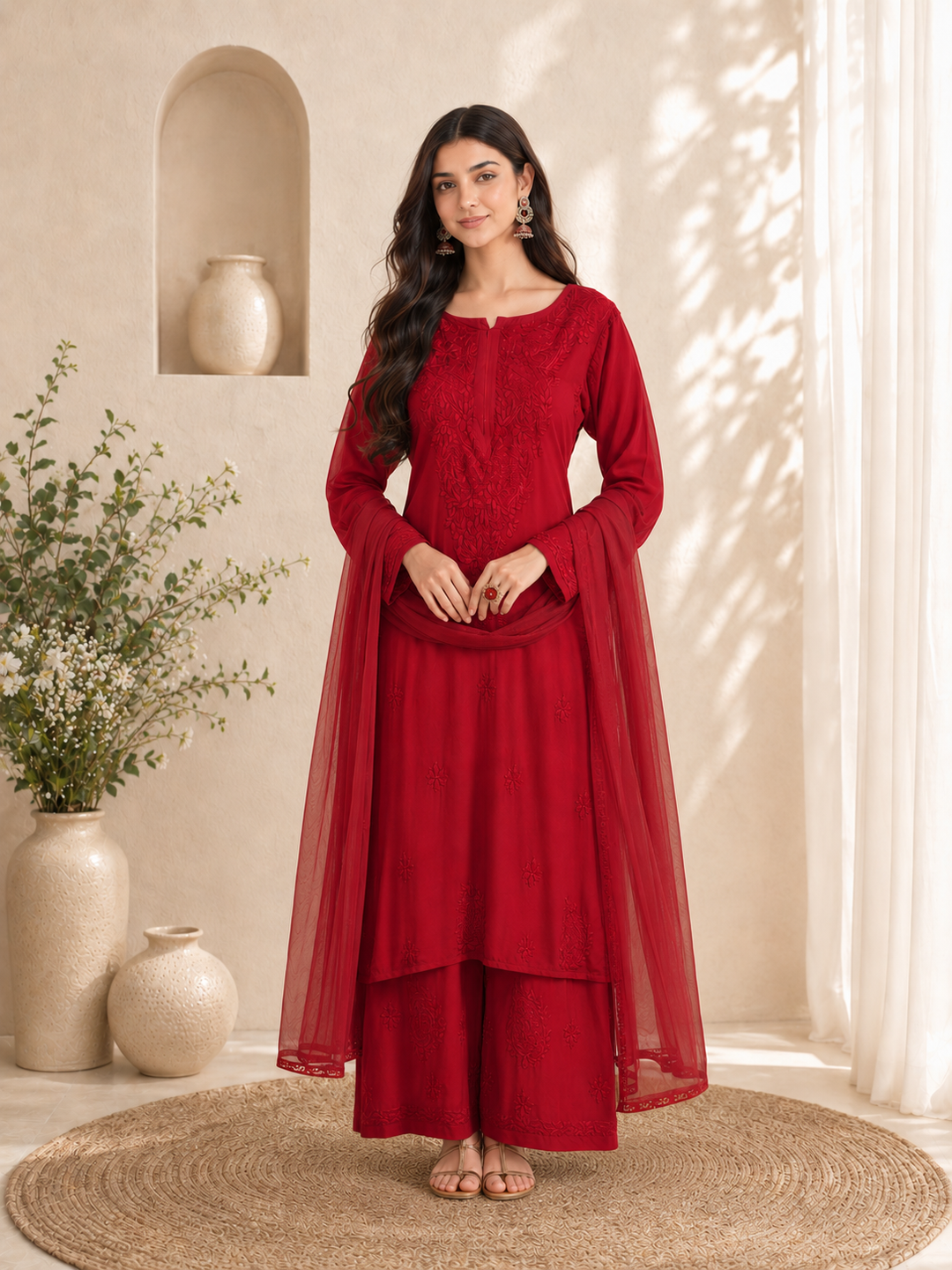 Seher Chikankari Rayon Co-ord Set
