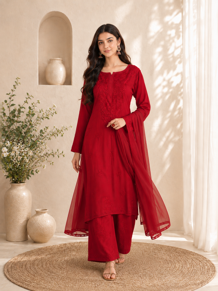 Seher Chikankari Rayon Co-ord Set