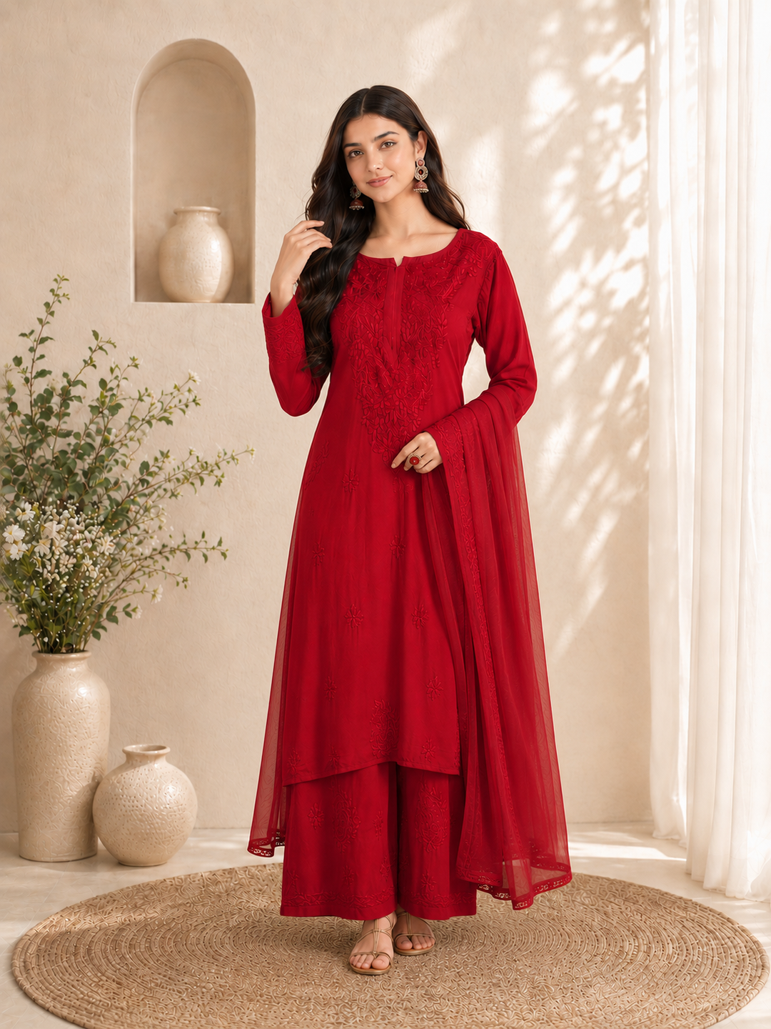 Seher Chikankari Rayon Co-ord Set