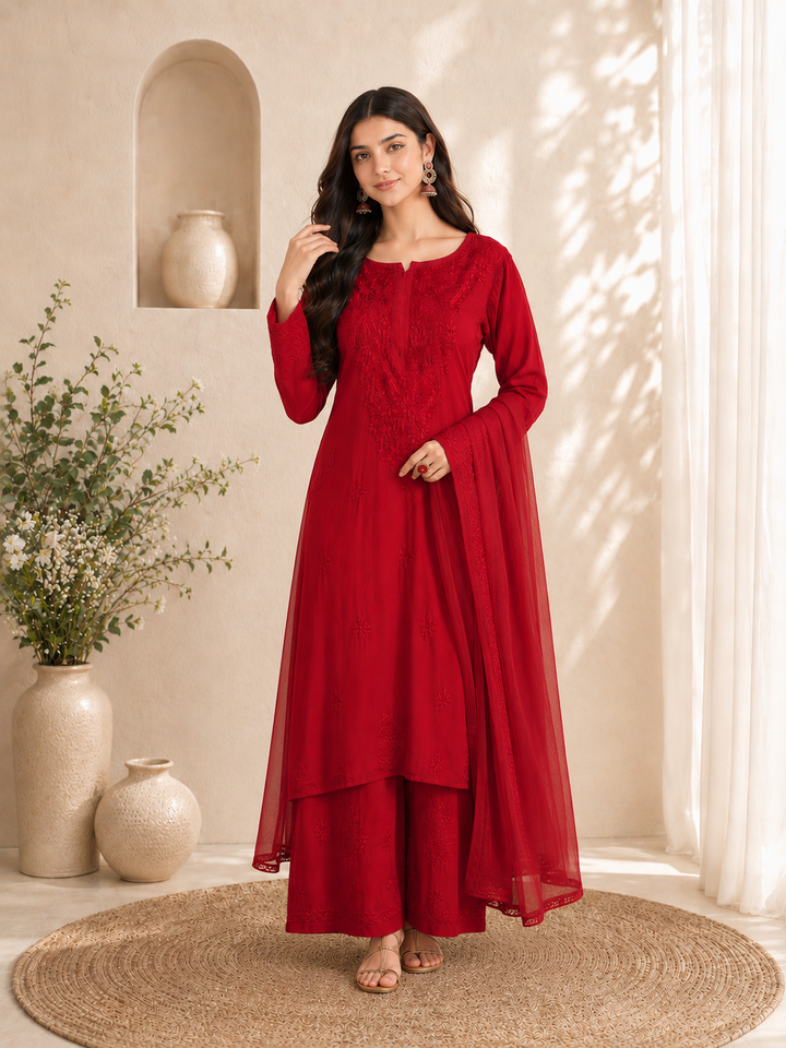 Seher Chikankari Rayon Co-ord Set
