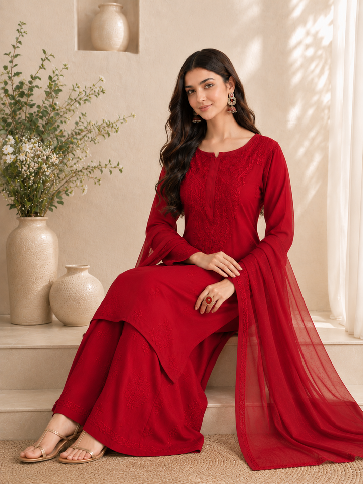 Seher Chikankari Rayon Co-ord Set