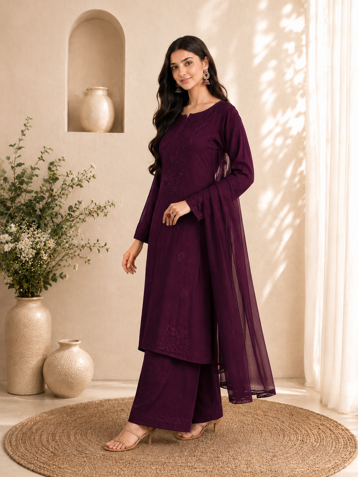 Seher Chikankari Rayon Co-ord Set