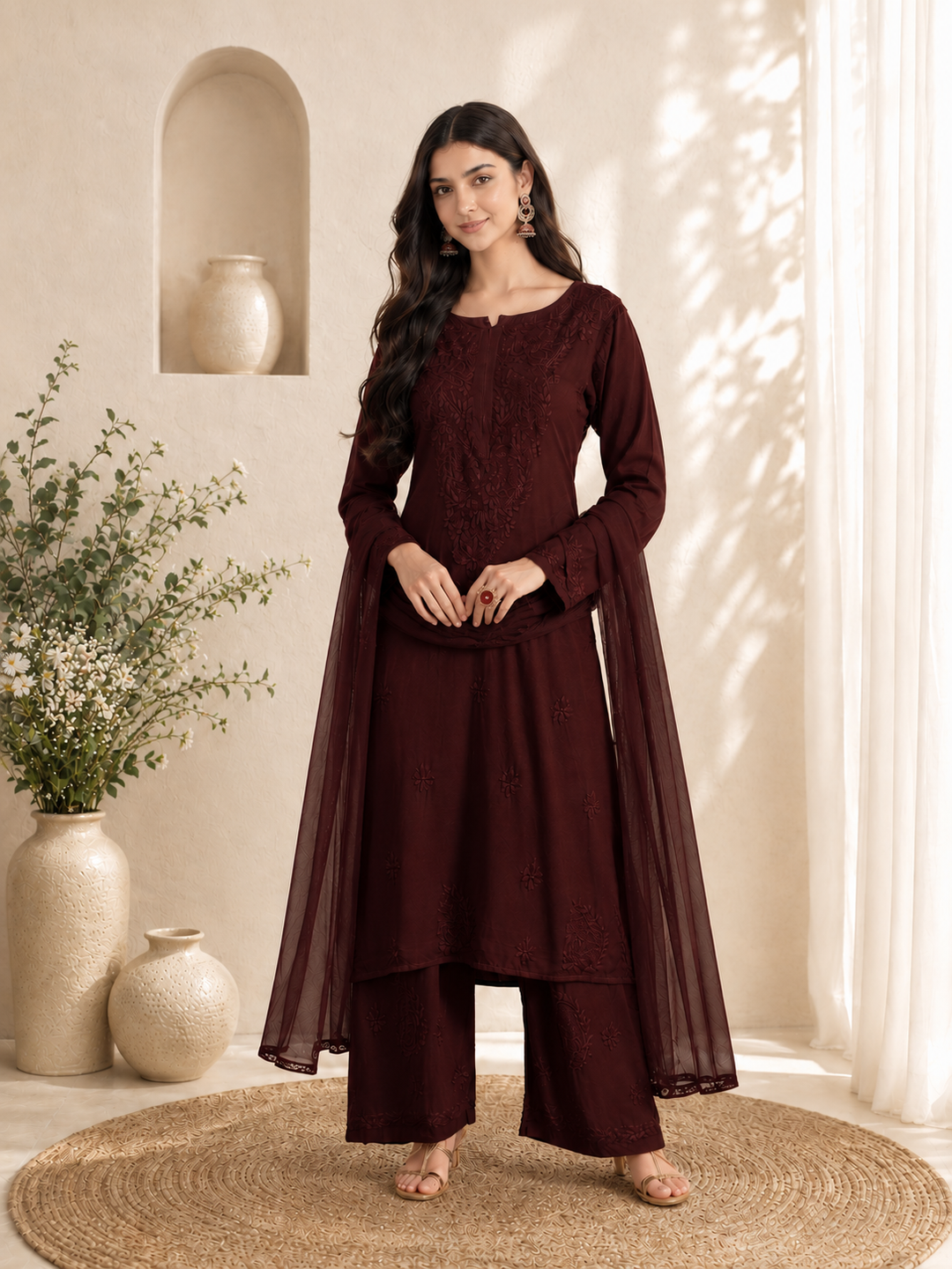 Seher Chikankari Rayon Co-ord Set