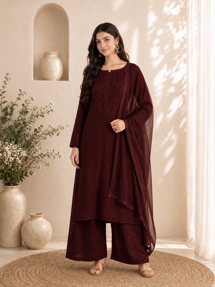 Seher Chikankari Rayon Co-ord Set