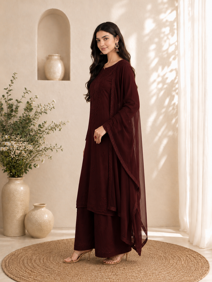Seher Chikankari Rayon Co-ord Set