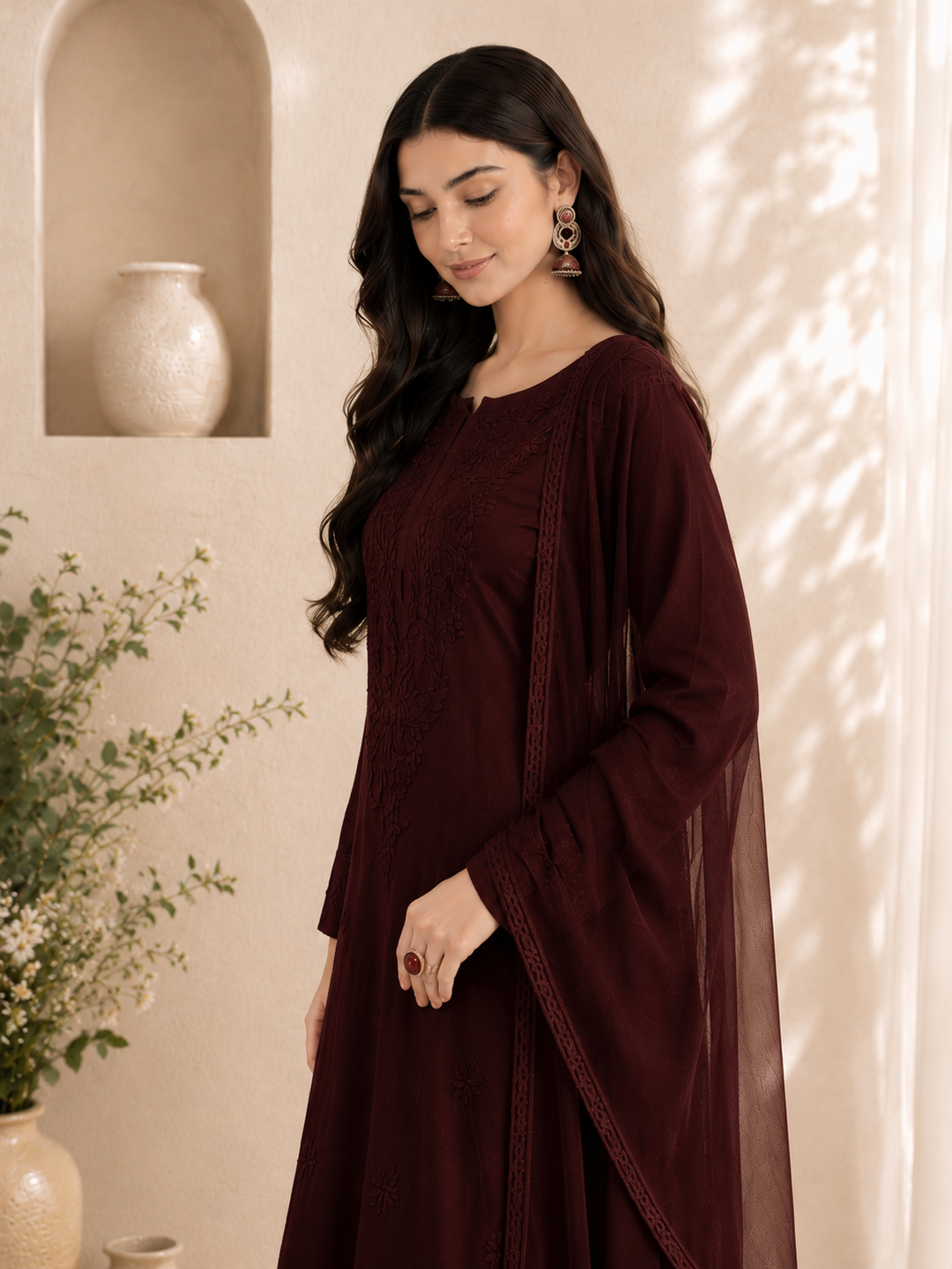 Seher Chikankari Rayon Co-ord Set