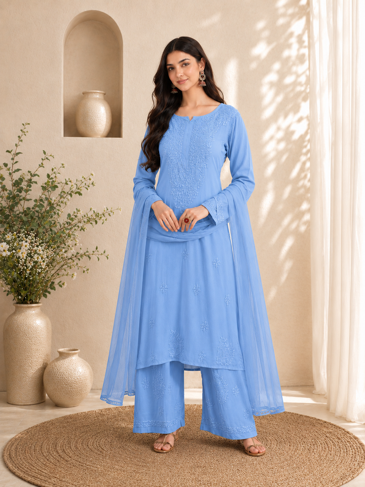 Seher Chikankari Rayon Co-ord Set