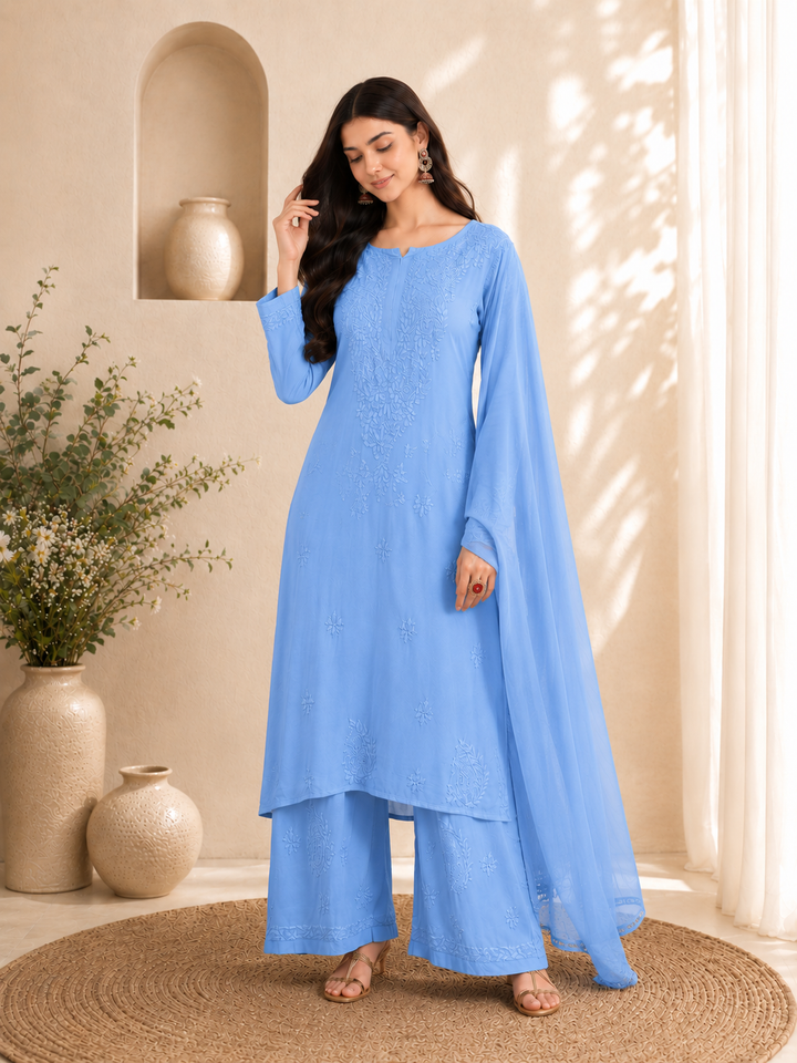 Seher Chikankari Rayon Co-ord Set