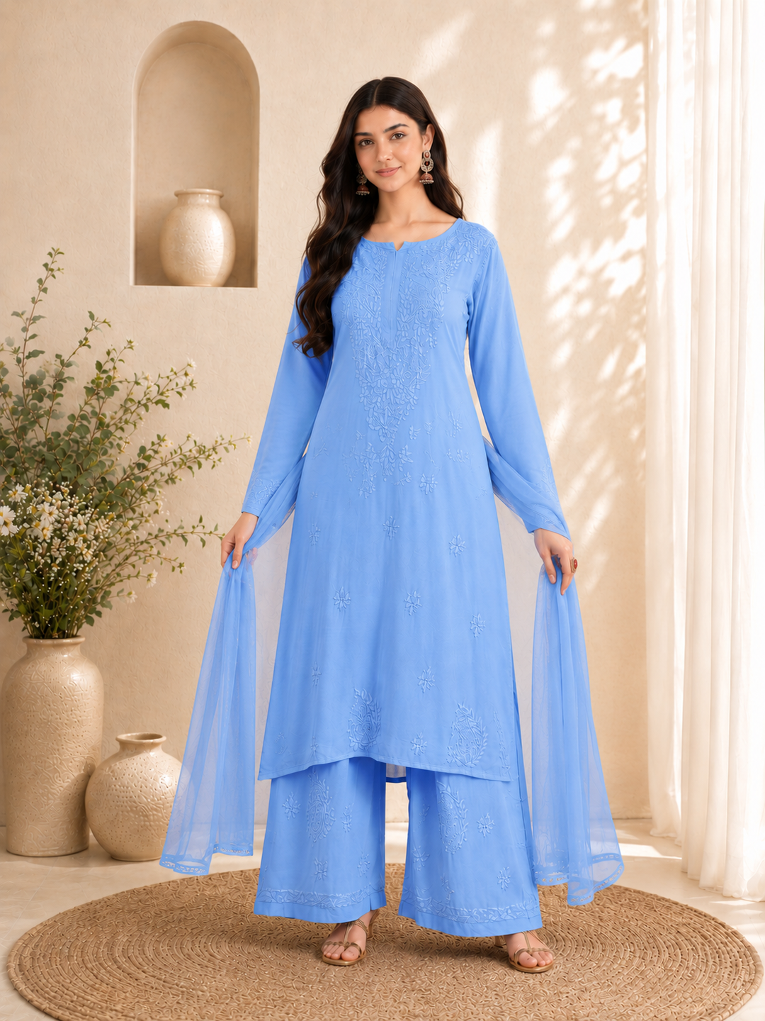 Seher Chikankari Rayon Co-ord Set