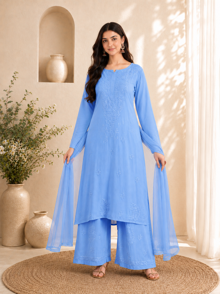 Seher Chikankari Rayon Co-ord Set
