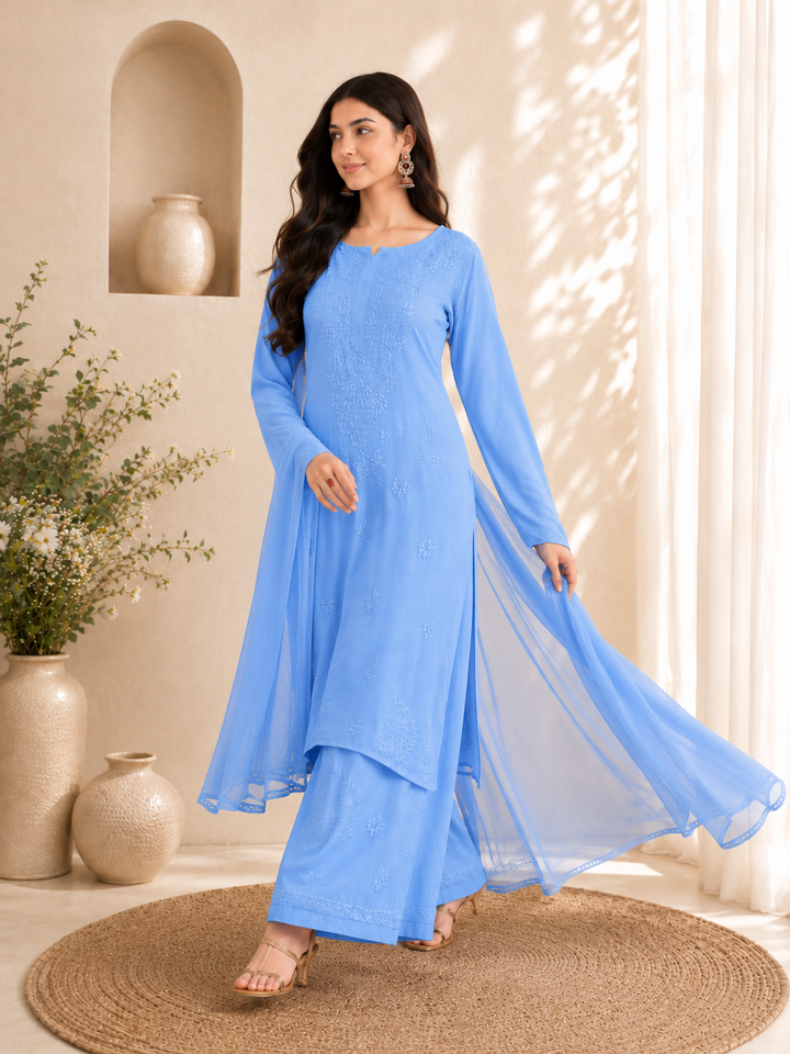 Seher Chikankari Rayon Co-ord Set