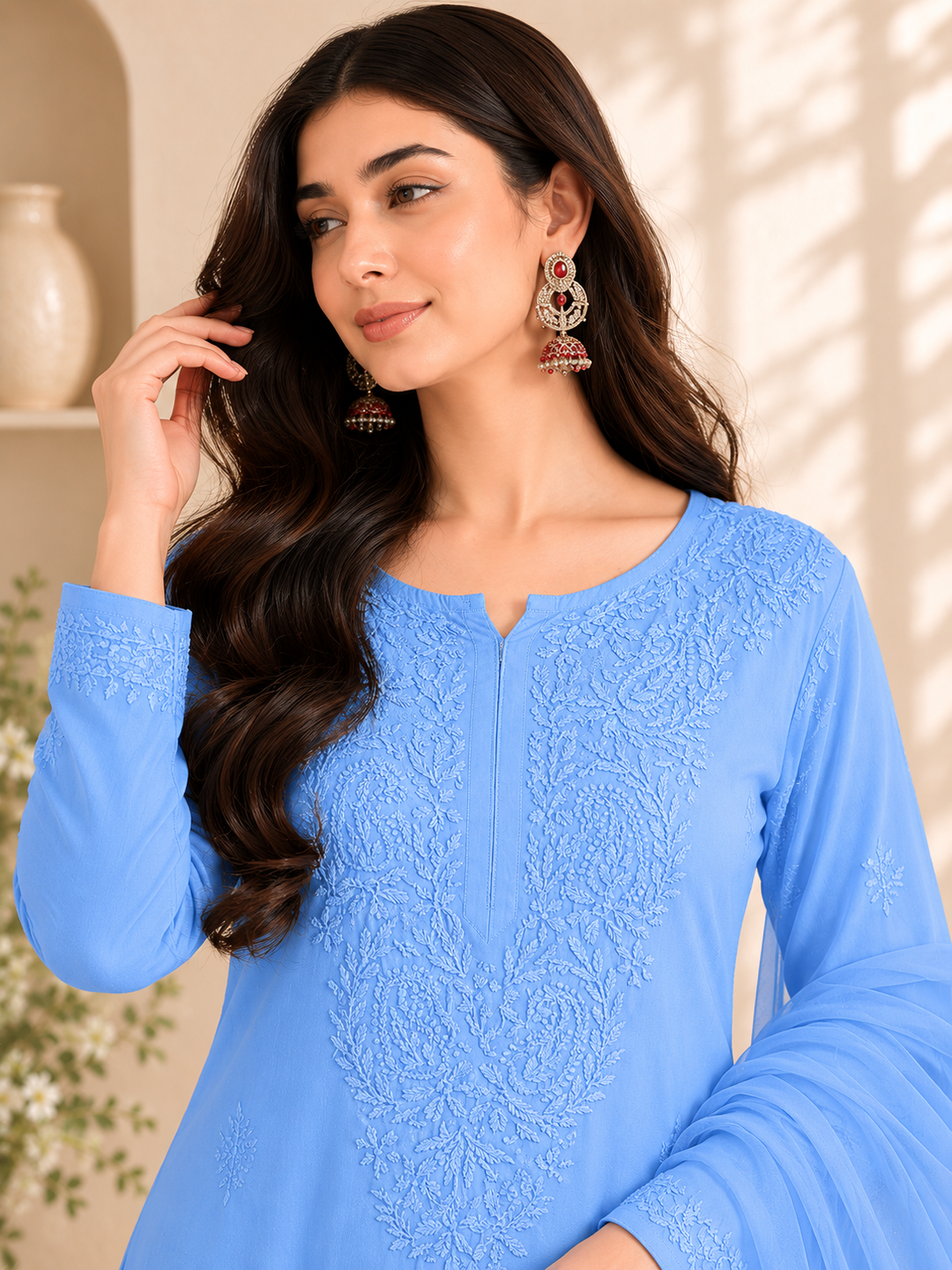 Seher Chikankari Rayon Co-ord Set