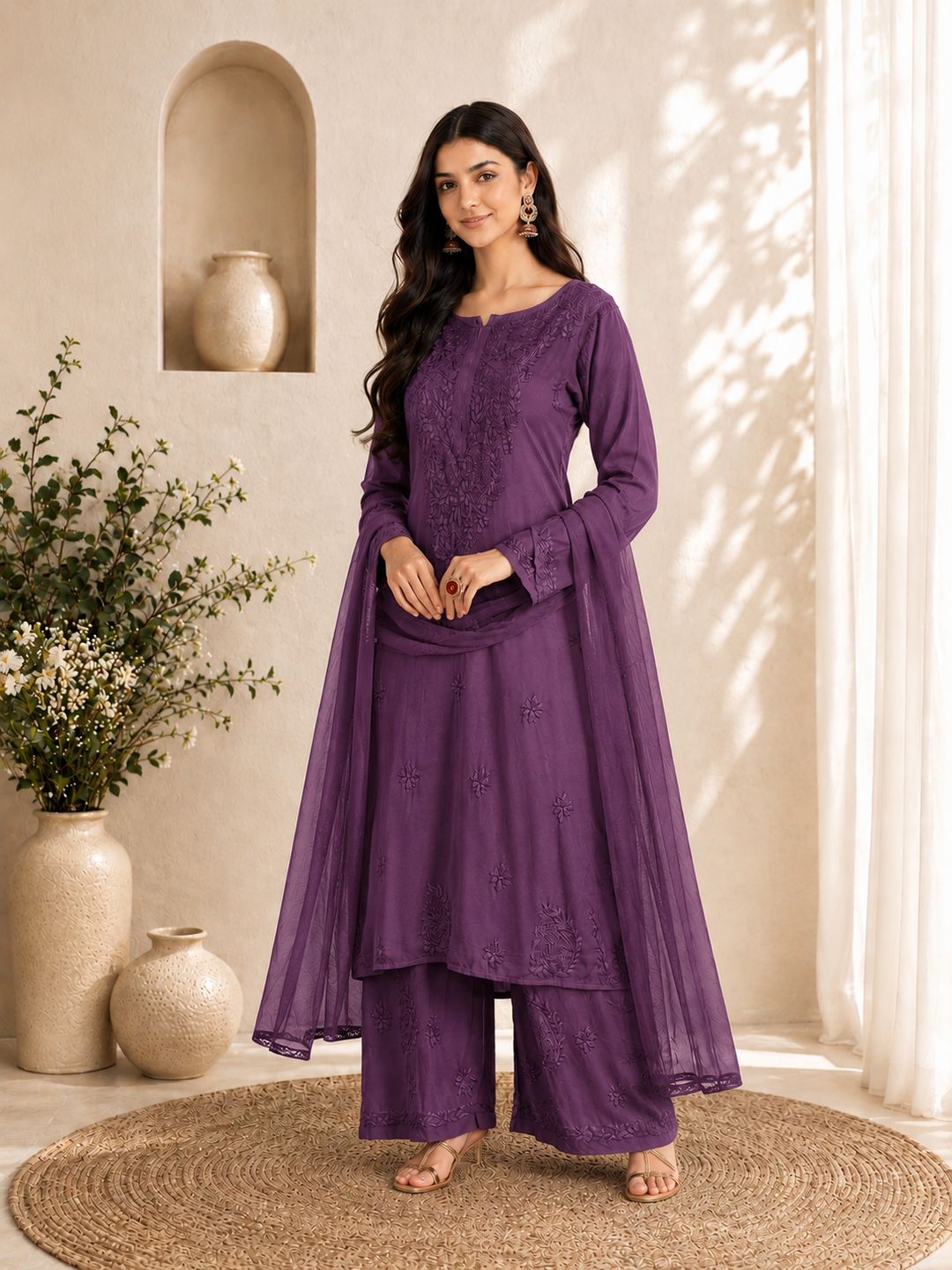 Seher Chikankari Rayon Co-ord Set