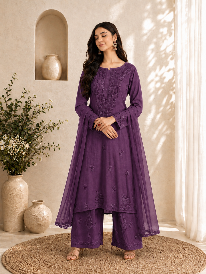 Seher Chikankari Rayon Co-ord Set
