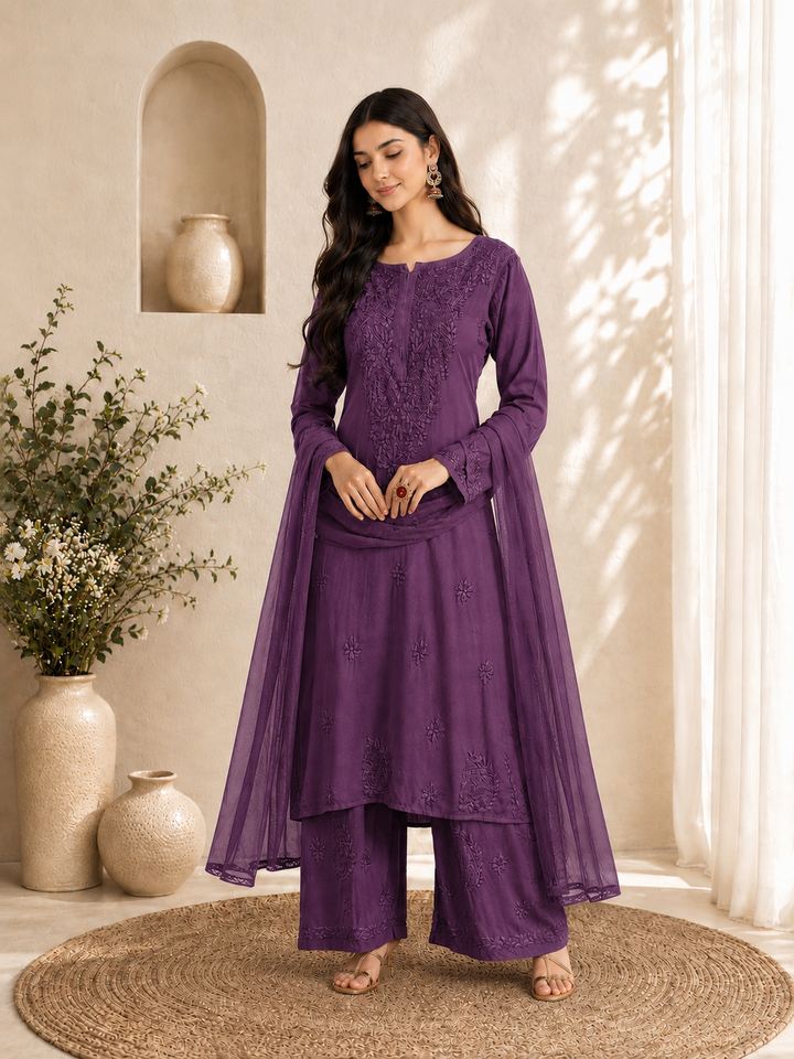 Seher Chikankari Rayon Co-ord Set