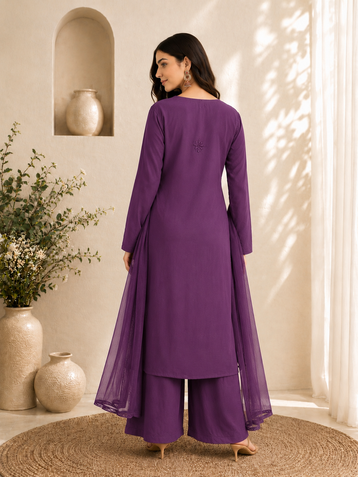 Seher Chikankari Rayon Co-ord Set