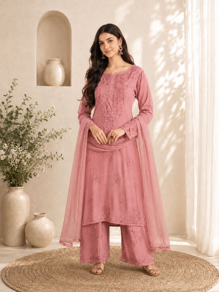 Seher Chikankari Rayon Co-ord Set