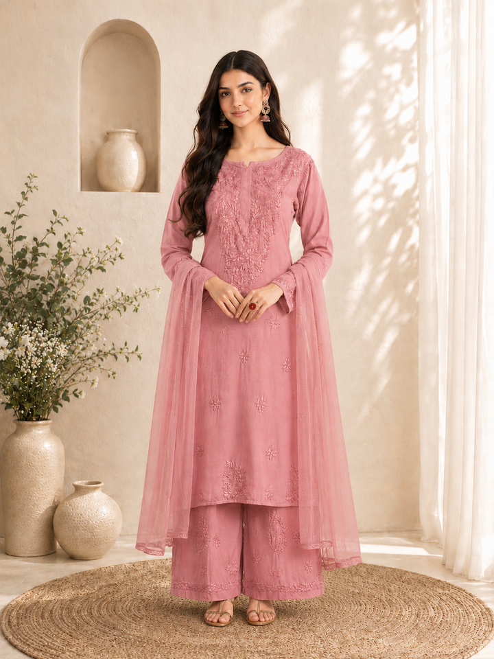 Seher Chikankari Rayon Co-ord Set