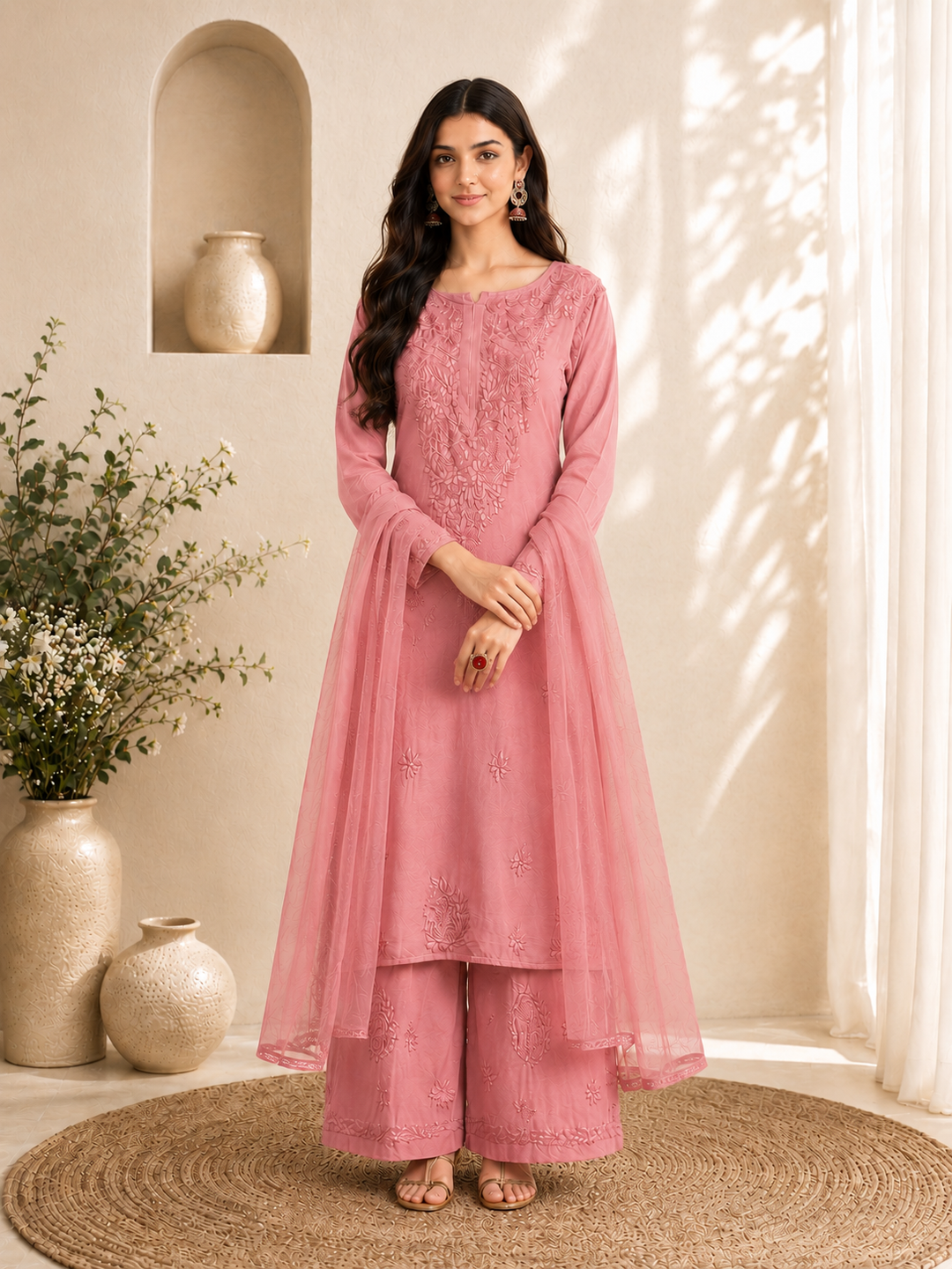 Seher Chikankari Rayon Co-ord Set