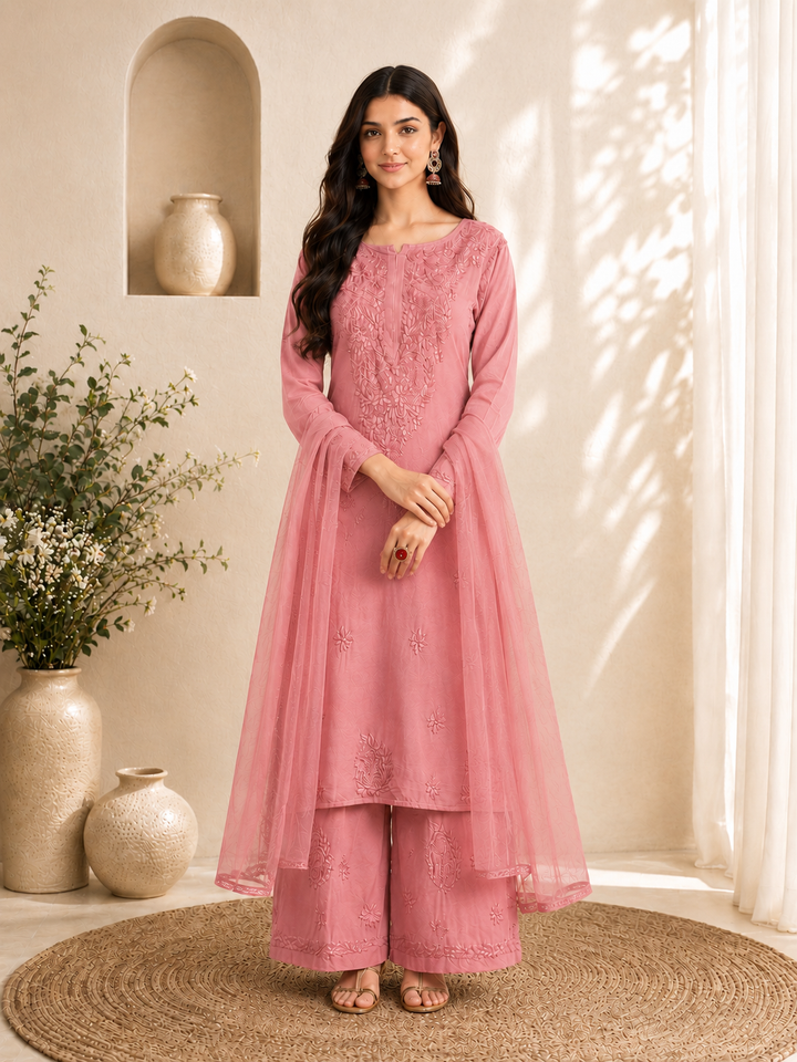 Seher Chikankari Rayon Co-ord Set