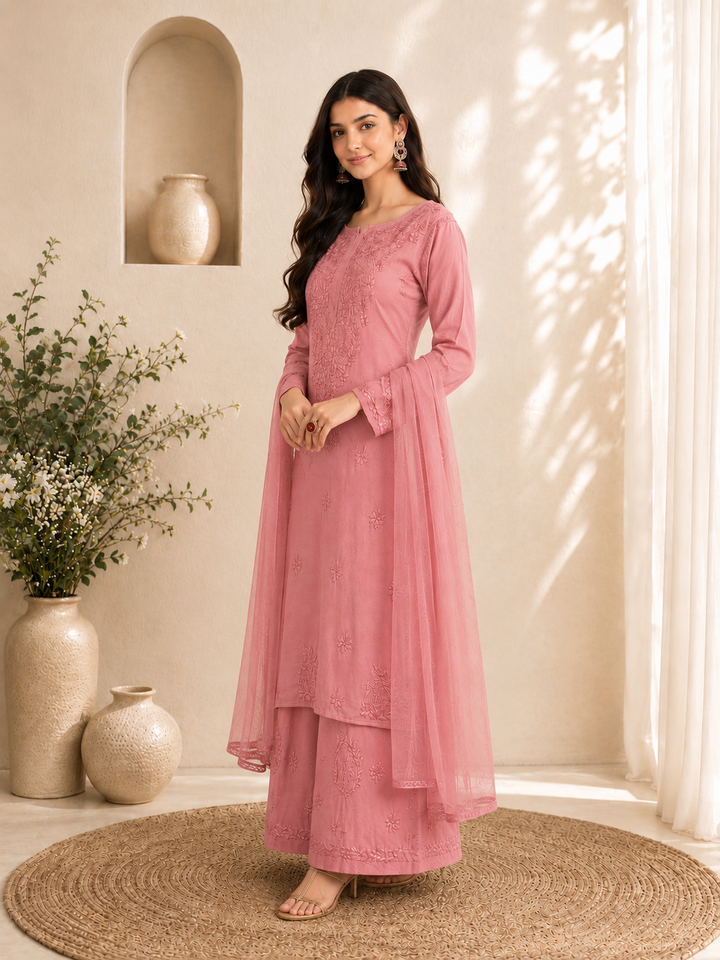 Seher Chikankari Rayon Co-ord Set