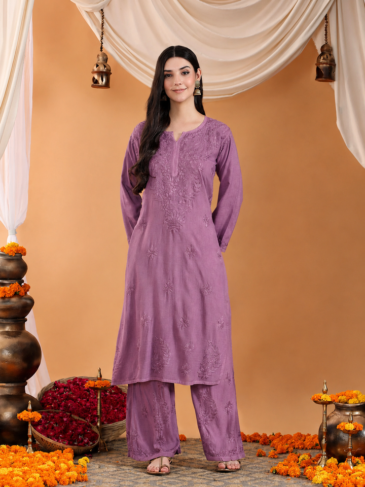 Mohini Chikankari Rayon Co-ord Set