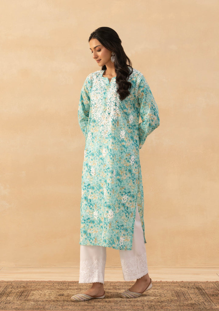 Amaira Mulmul Chikankari Straight Kurta